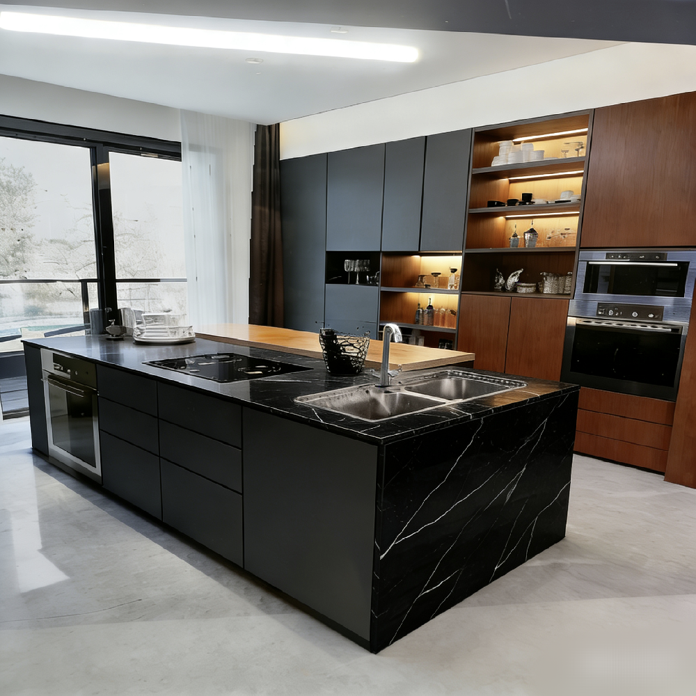 Black Quartz Countertops Stone Benchtops Marble Look Quartz Slab for Quartz Stone Counter Top