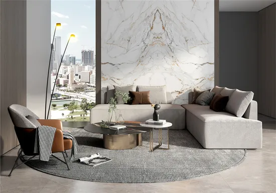 Calacatta Gold Marble Texture Porcelain Tile Ceramic Tile Sintered Stone 6mm Honed for Countertop Table Top Marble Alternative Kitchen Island