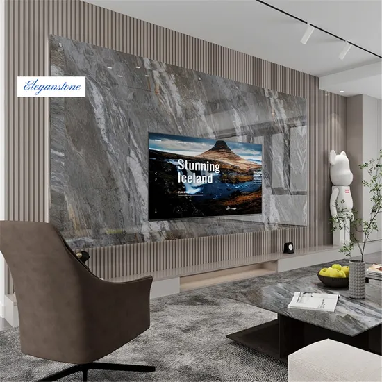 Light Brown Marble Look Sintered Stone Polish Matt Sink Surfaces for Wall Panel