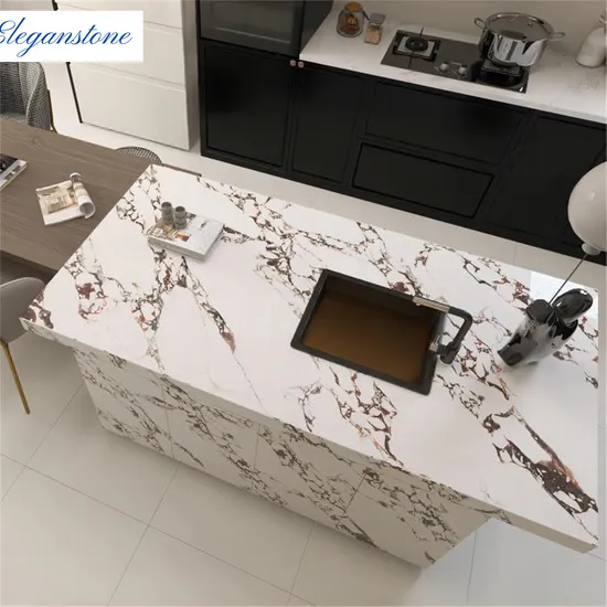 Bulgari Rose White Marble Texture Sintered Stone for Wall Stairs Countertop